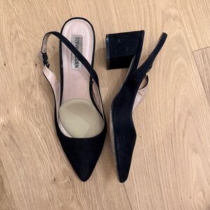Elegant Black Steve Madden  Slingback Heels